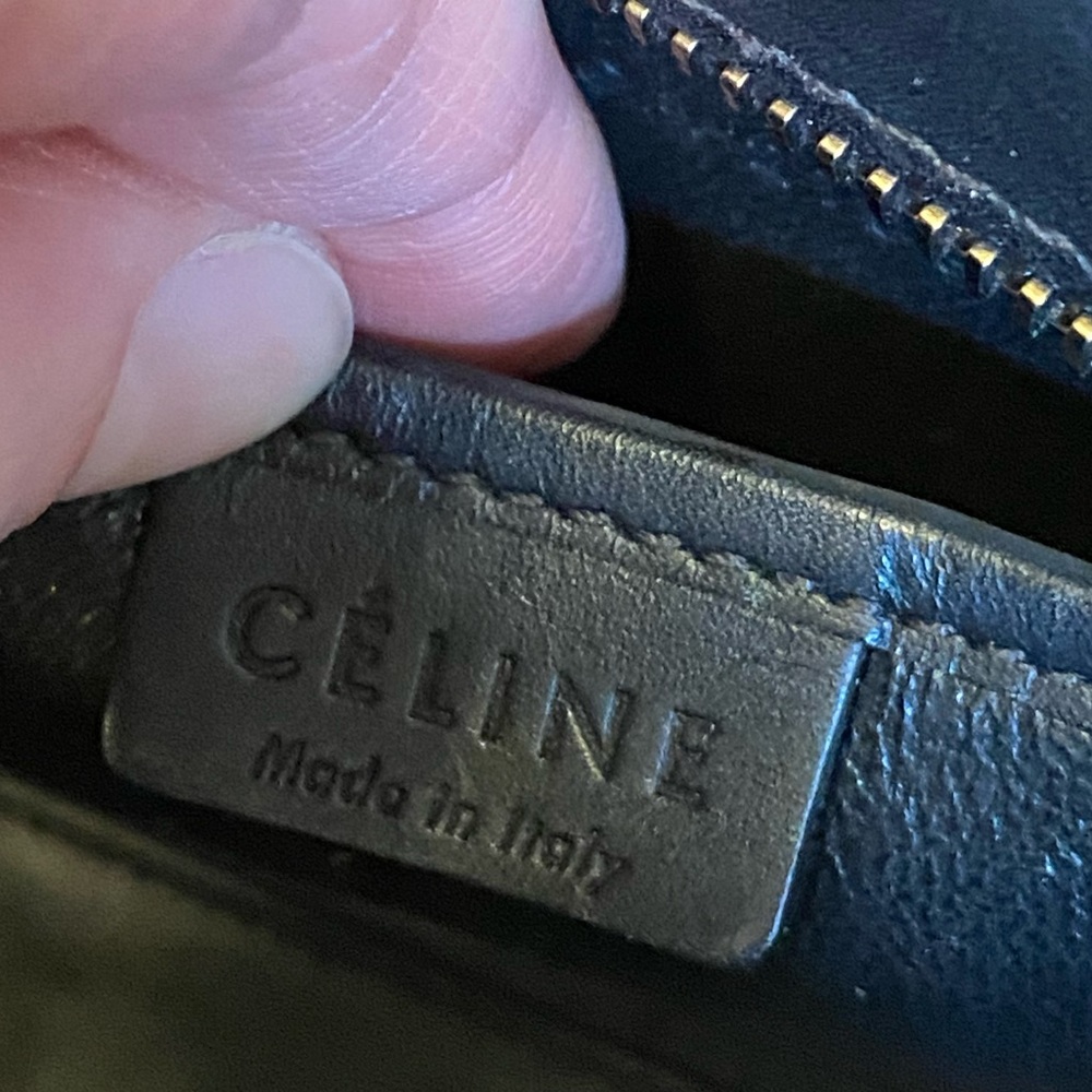 Céline mini luggage tote bicolour smooth calfskin in green and black - Picture 8 of 10
